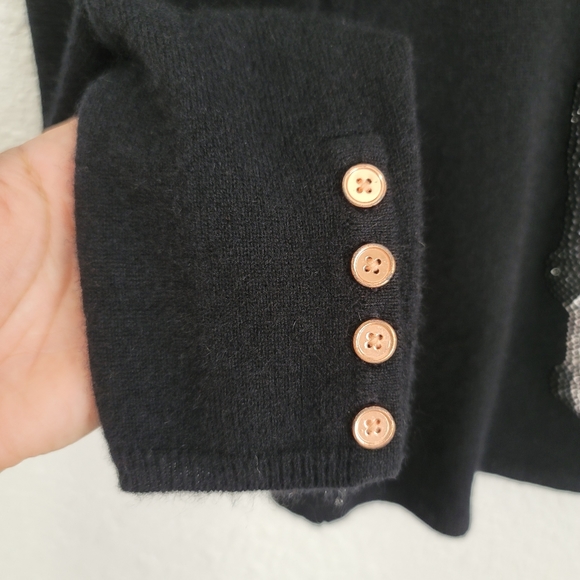 Kings Of Cole Pure Cashmere Rhinestone Skull Cardigan, Size XS - Picture 4 of 7